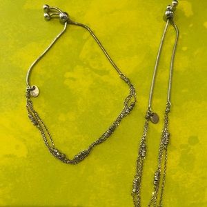 Pair of bolo style 925 silver bracelets fr Italy